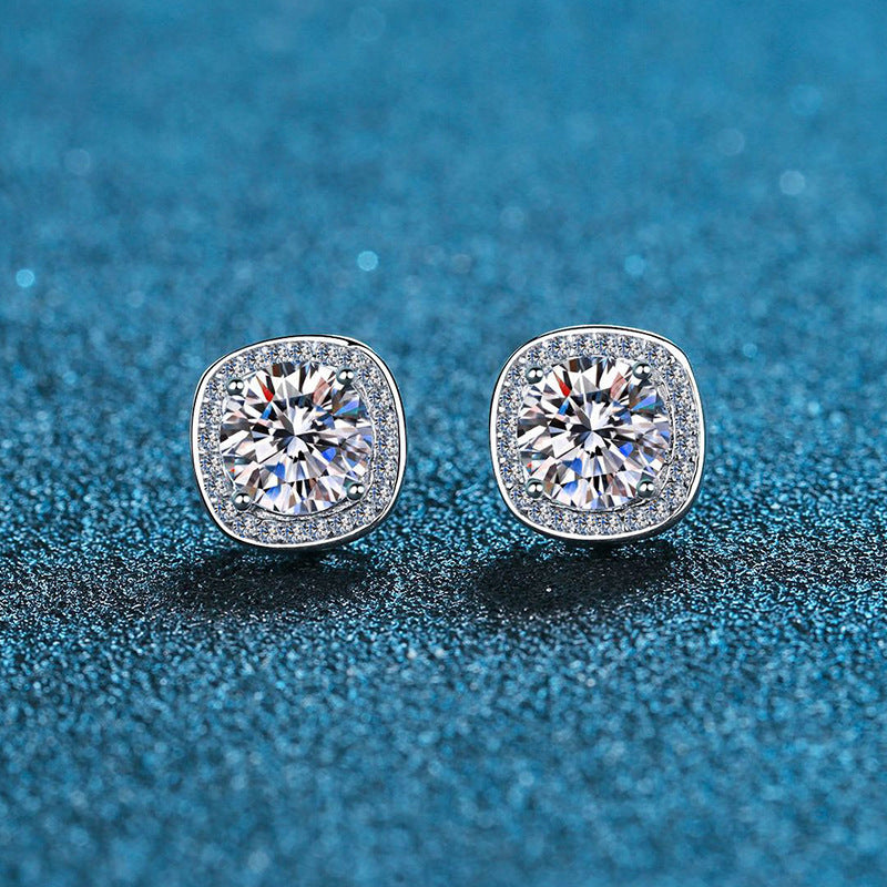 S925 Sterling Silver Diamond Stud Earrings