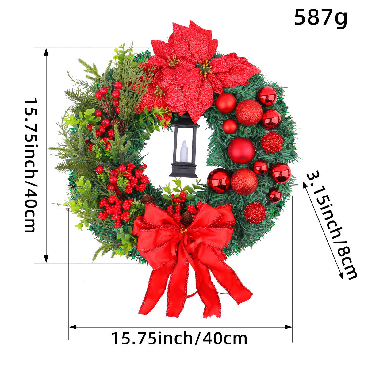 Christmas Light Wreath Door And Window Decoration Vine Ring