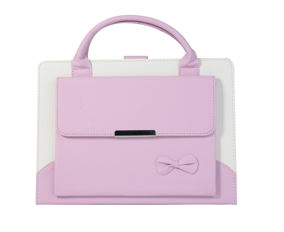 Compatible with Apple, New IPAD9.7 Protective Cover Mini234 Bow Handbag Pro11 Flat 10.5 Leather Case
