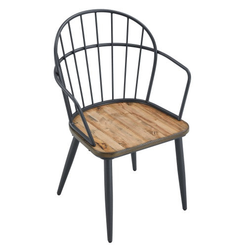 Indoor Dining Chair With Metal Legs Set Of 2,Light Birch