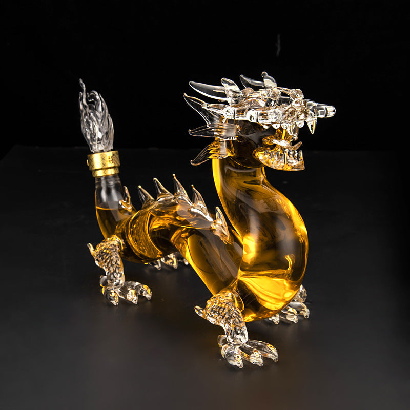 Dragon-Shaped Glass Heat-Resistant Lead-Free Sealing Process Wine Bottle Decanter