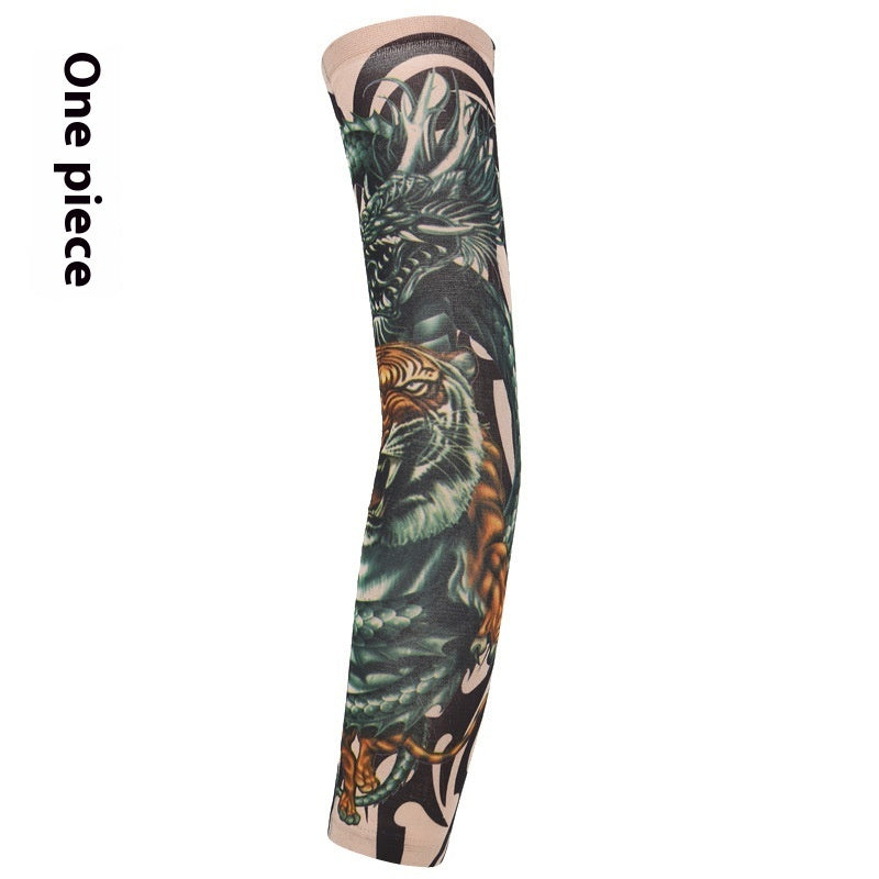 Flower Arm Tattoo Oversleeve Seamless Outdoor Riding Tattoo Sun Protection Oversleeve Cycling Tattoo Oversleeve