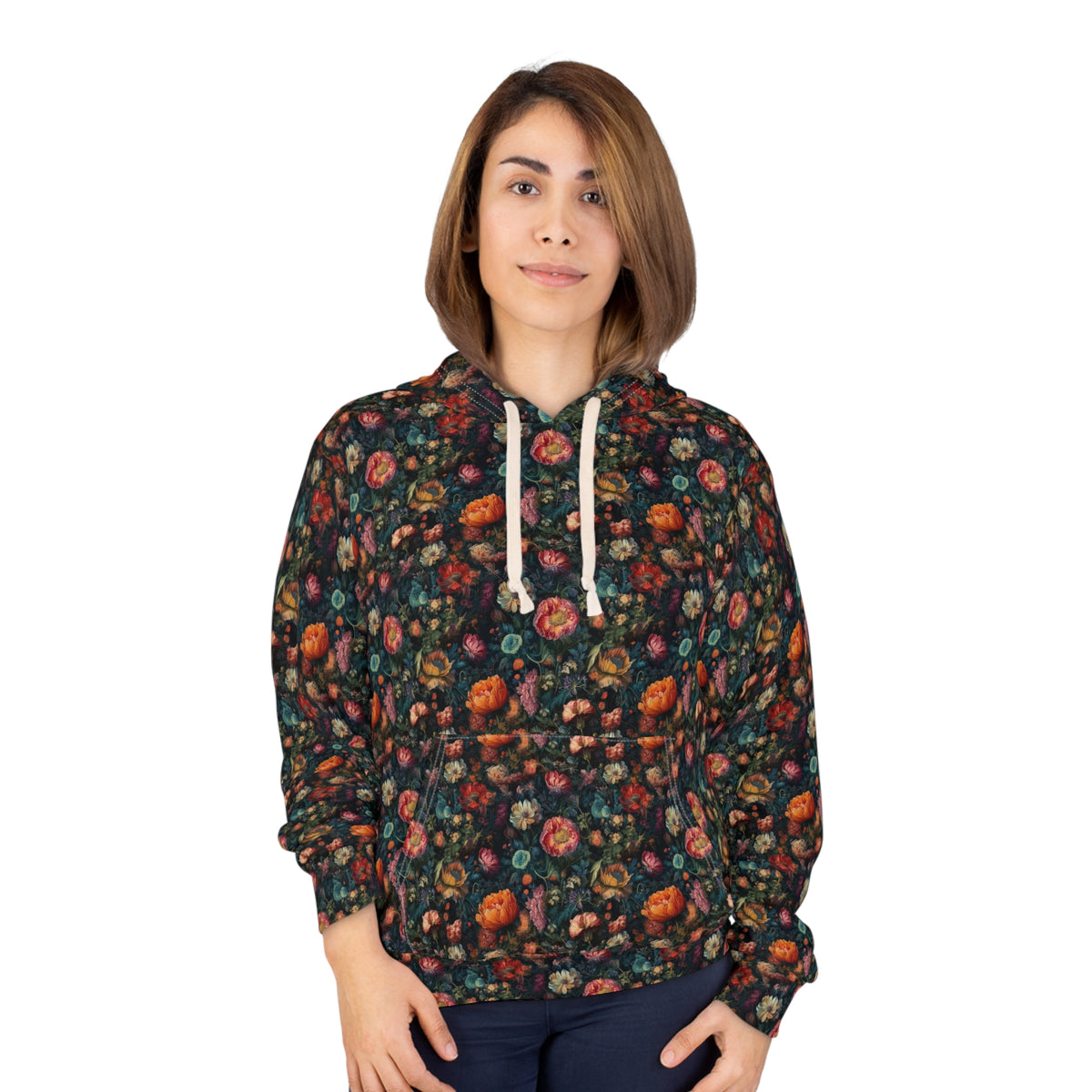 Cozy Floral Print Hoodie for Nature Lovers