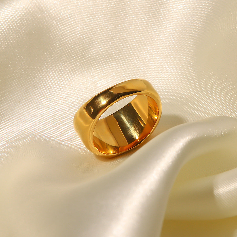 Gold Plated Cubic White Zircon Inlaid Ring For Women