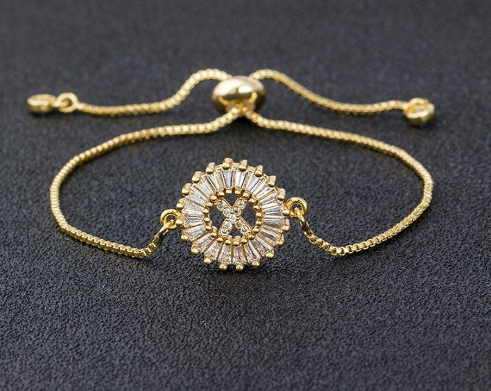 Copper Inlaid Zircon Color Message Bracelet