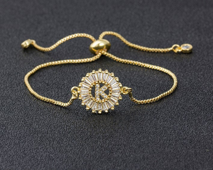 Copper Inlaid Zircon Color Message Bracelet