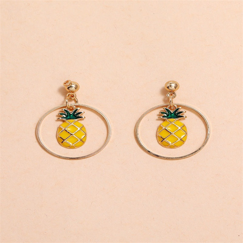 Fashionable Ins Temperament Pineapple Earrings 1 Pair