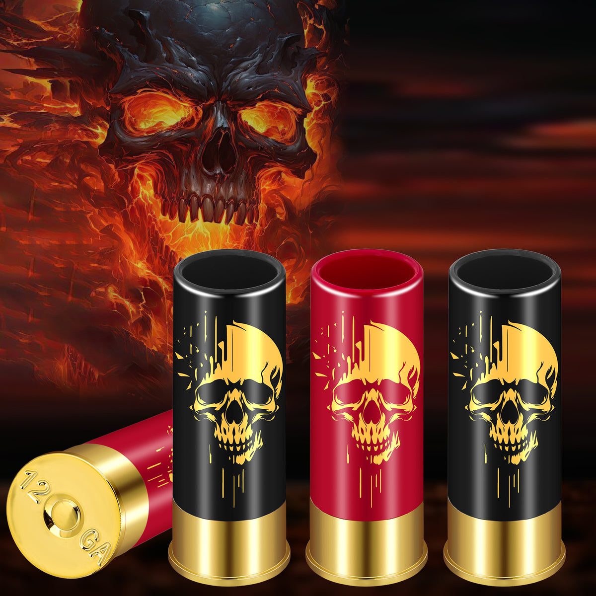 4pcs Skull Shot Glasses, 1.5oz - Reusable, High-Quality Plastic Bullet Cups For Whiskey, Cocktails & Wine, Perfect For Bars, Parties & Gifts