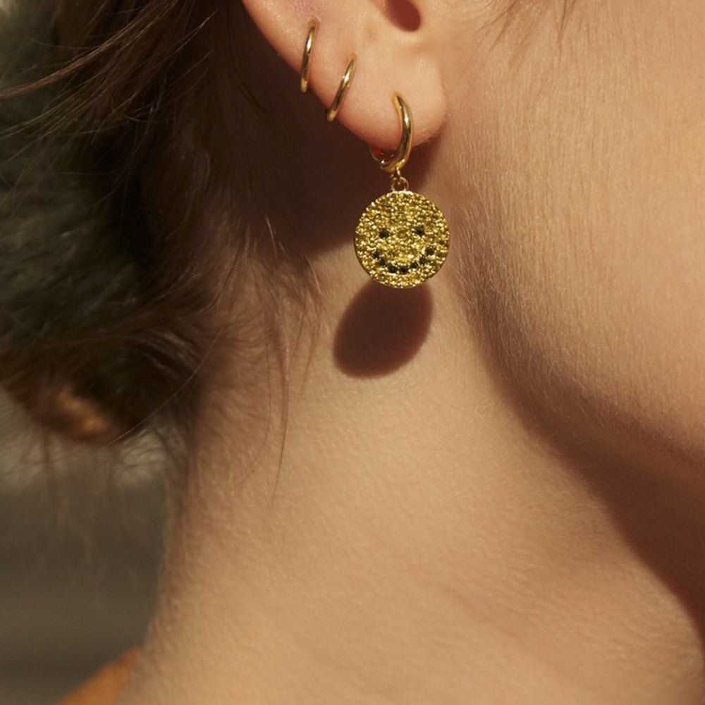 Gold-Plated Round Copper Earrings