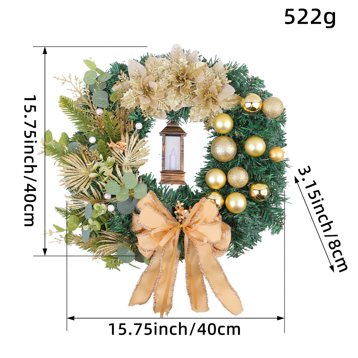 Christmas Light Wreath Door And Window Decoration Vine Ring