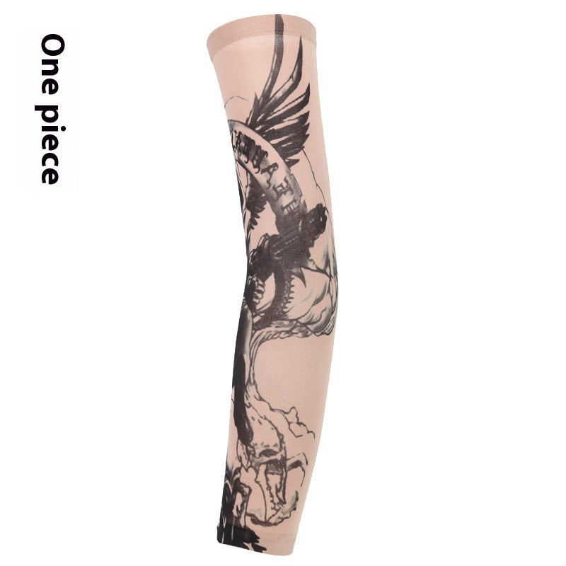 Flower Arm Tattoo Oversleeve Seamless Outdoor Riding Tattoo Sun Protection Oversleeve Cycling Tattoo Oversleeve