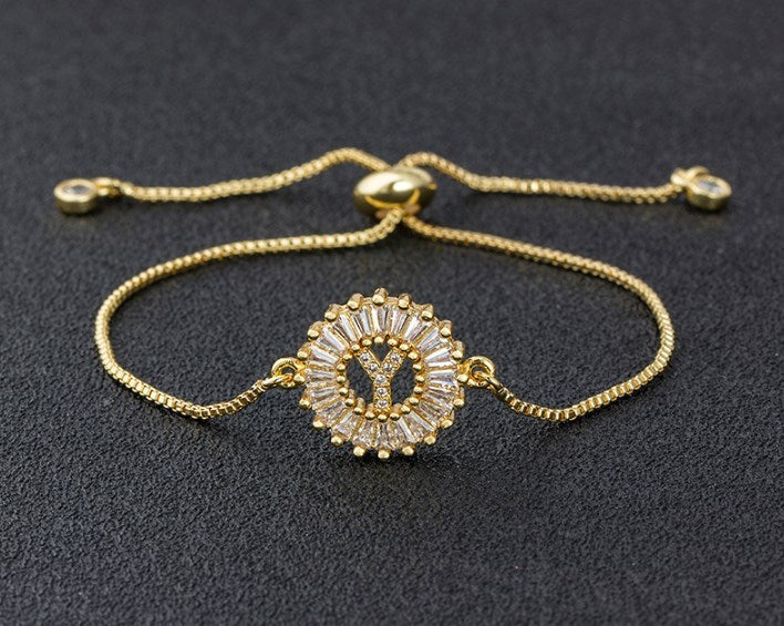 Copper Inlaid Zircon Color Message Bracelet