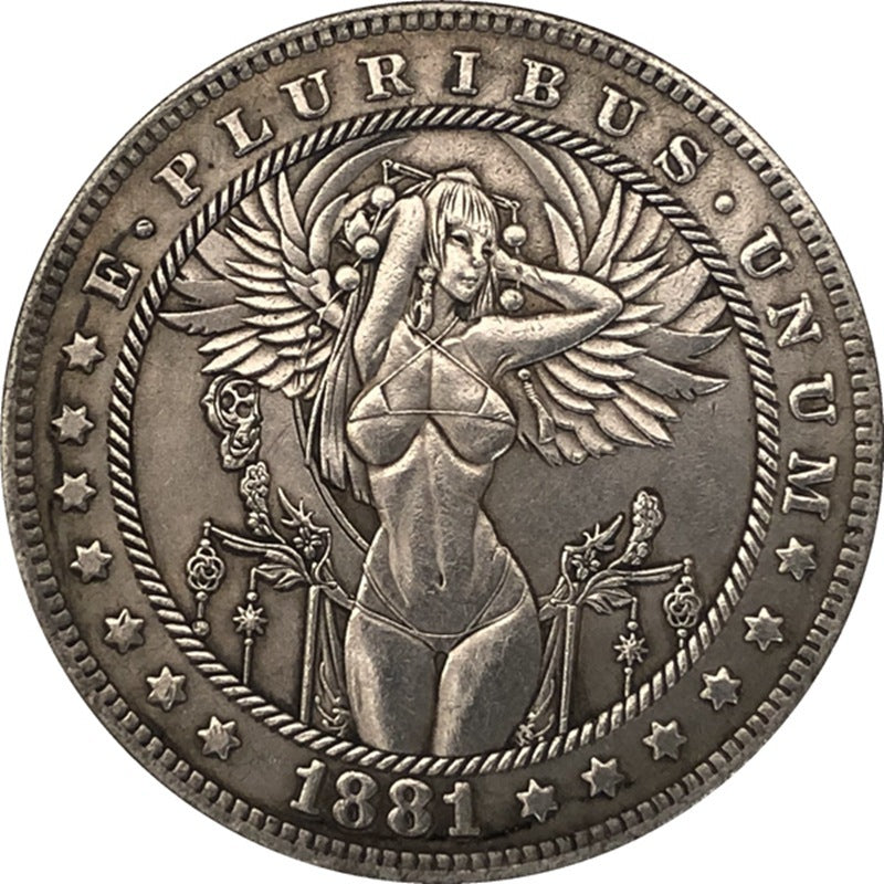 38MM Antique Silver Dollar Morgan Tramp Coin