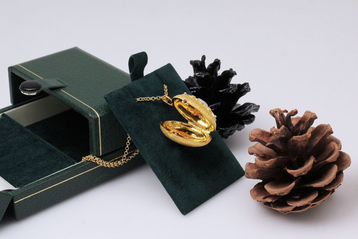 925 Silver Green Gold Snowflake Photo Clip Necklace