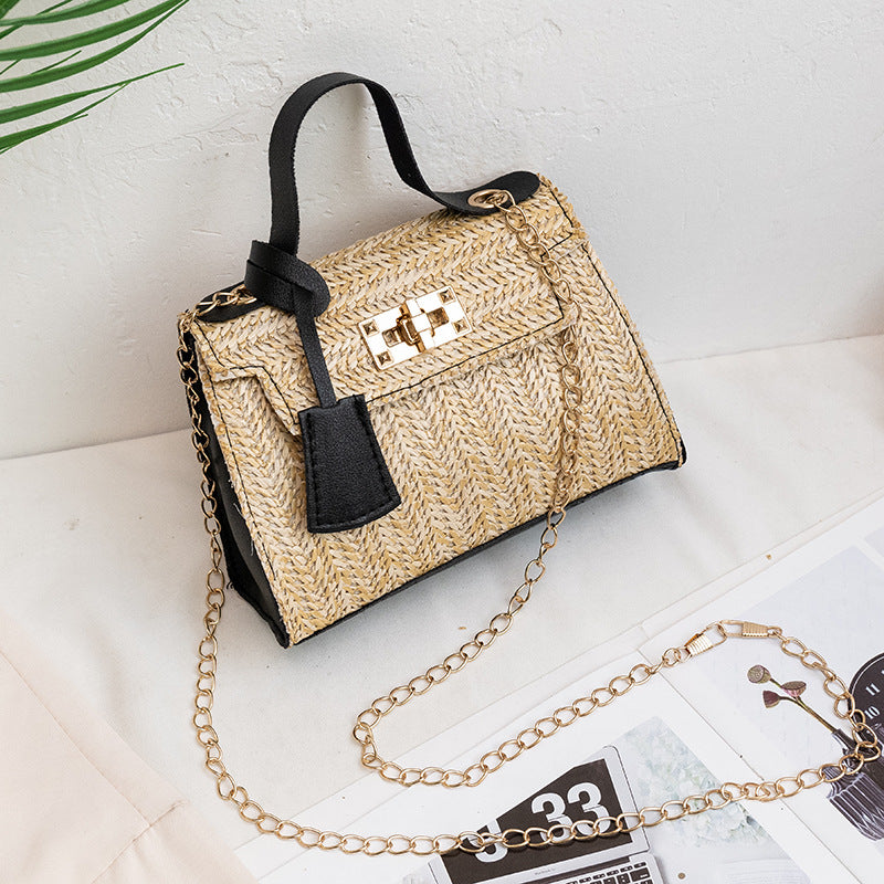 Women's Fashion Simple Straw Handbag Crossbody Bag