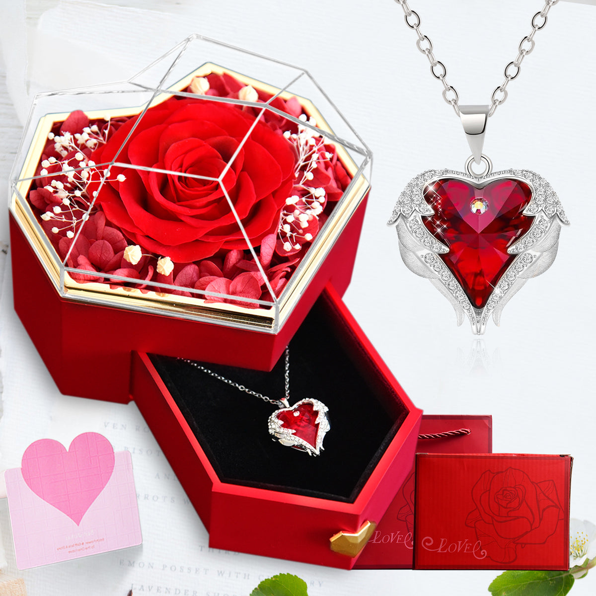 Mother Lover Christmas Rose Jewelry Gift Box