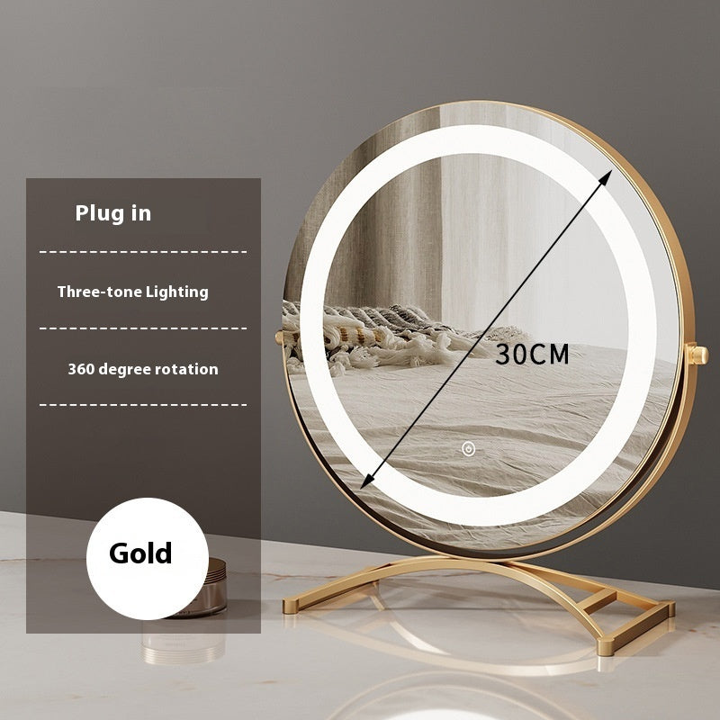 Round Black Dressing Table Makeup Mirror