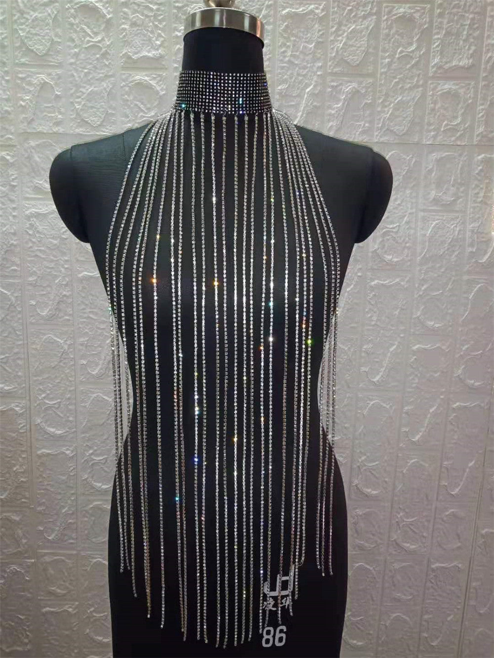 Women's Diamond Exaggerated Long Fringe Scarf Tank Top