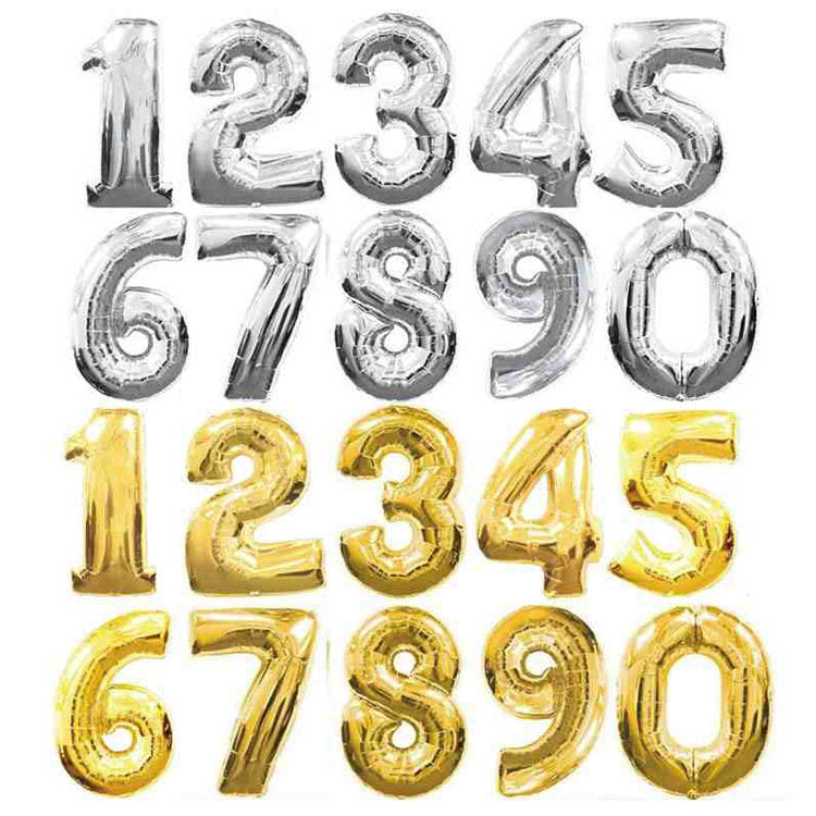 32-inch Digital Balloon Birthday Party Wedding Wedding Decoration Layout Floating Empty Aluminum Film Balloon
