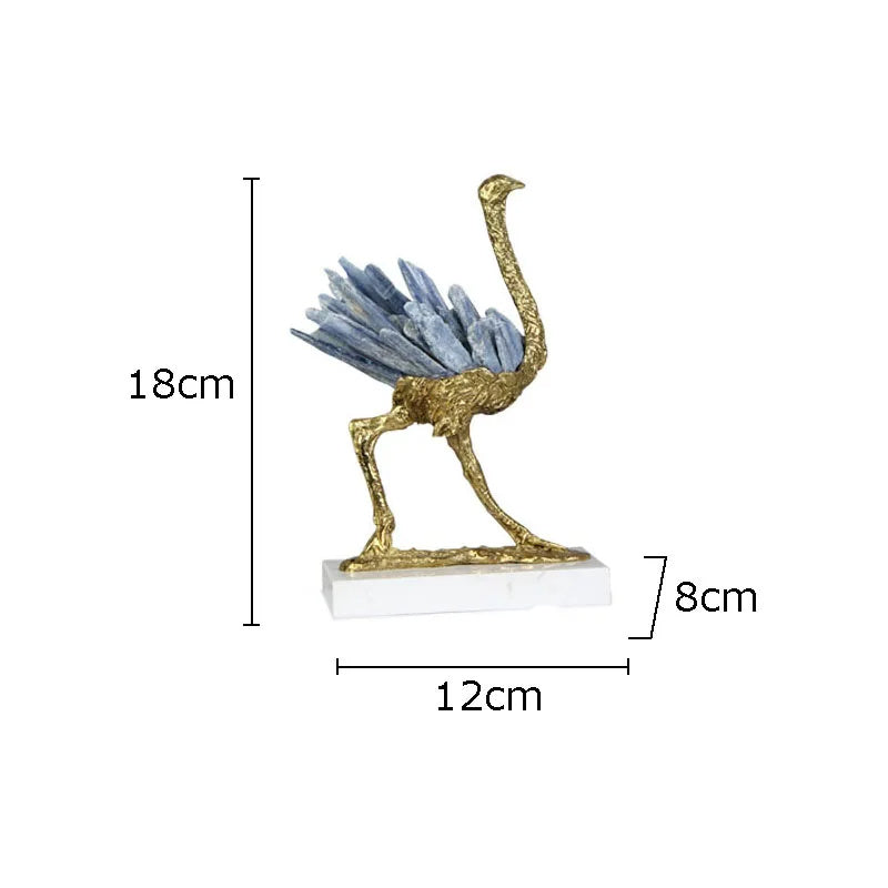 Modern Light Luxury Flamingo Crystal Brass Decoration Living Room