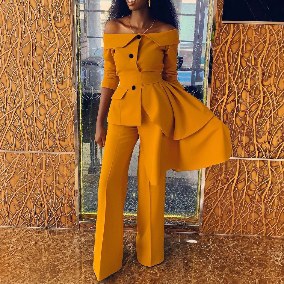 Commuter Suit Trouser Suit Africa Two-Piece Suit