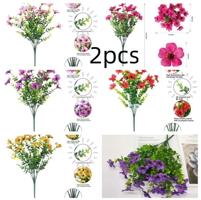 Artificial Outdoor UV-Proof Decorative Simulation Green Plant Plastic Flowers