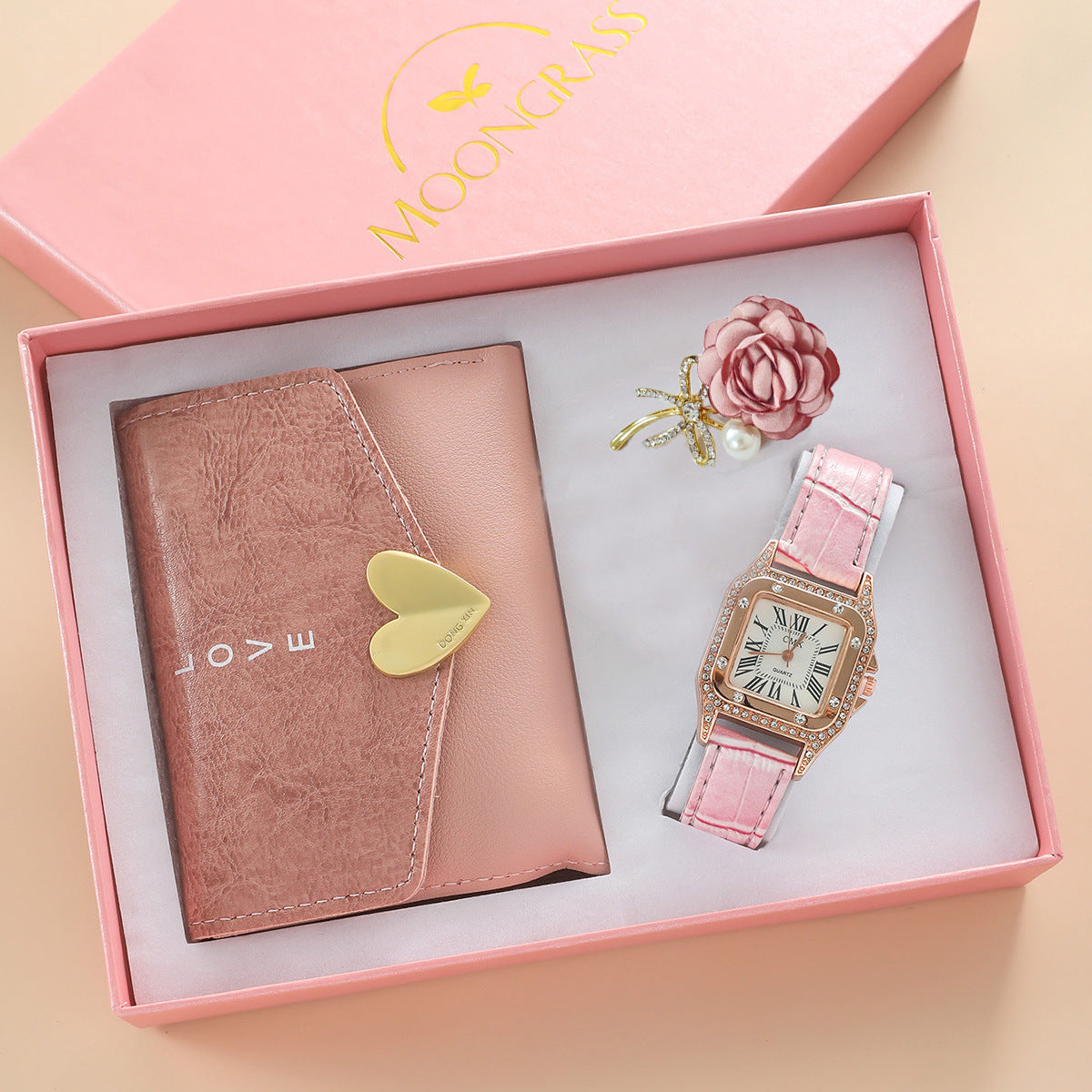 Ladies' Wallet Belt Brooch Watch Gift Set