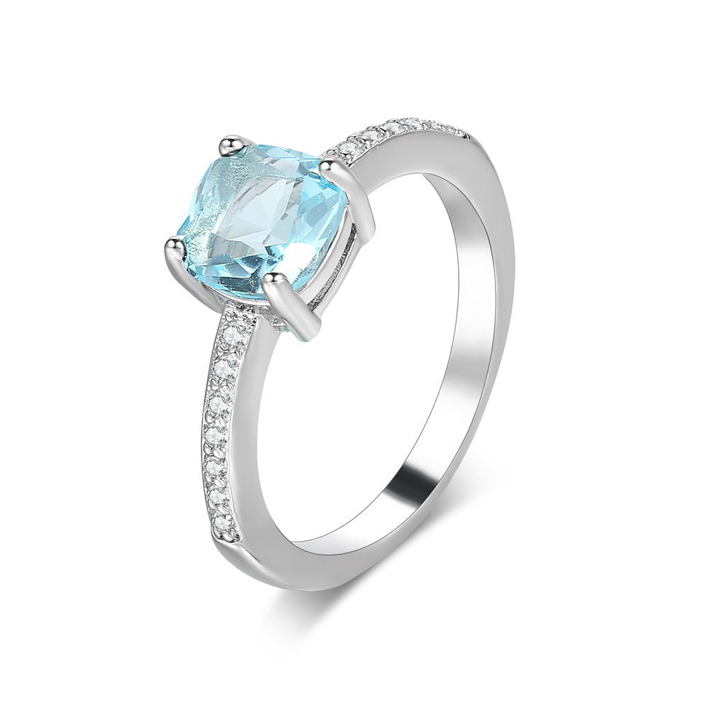 Zircon Micro Inlay White Gold Plated Ring
