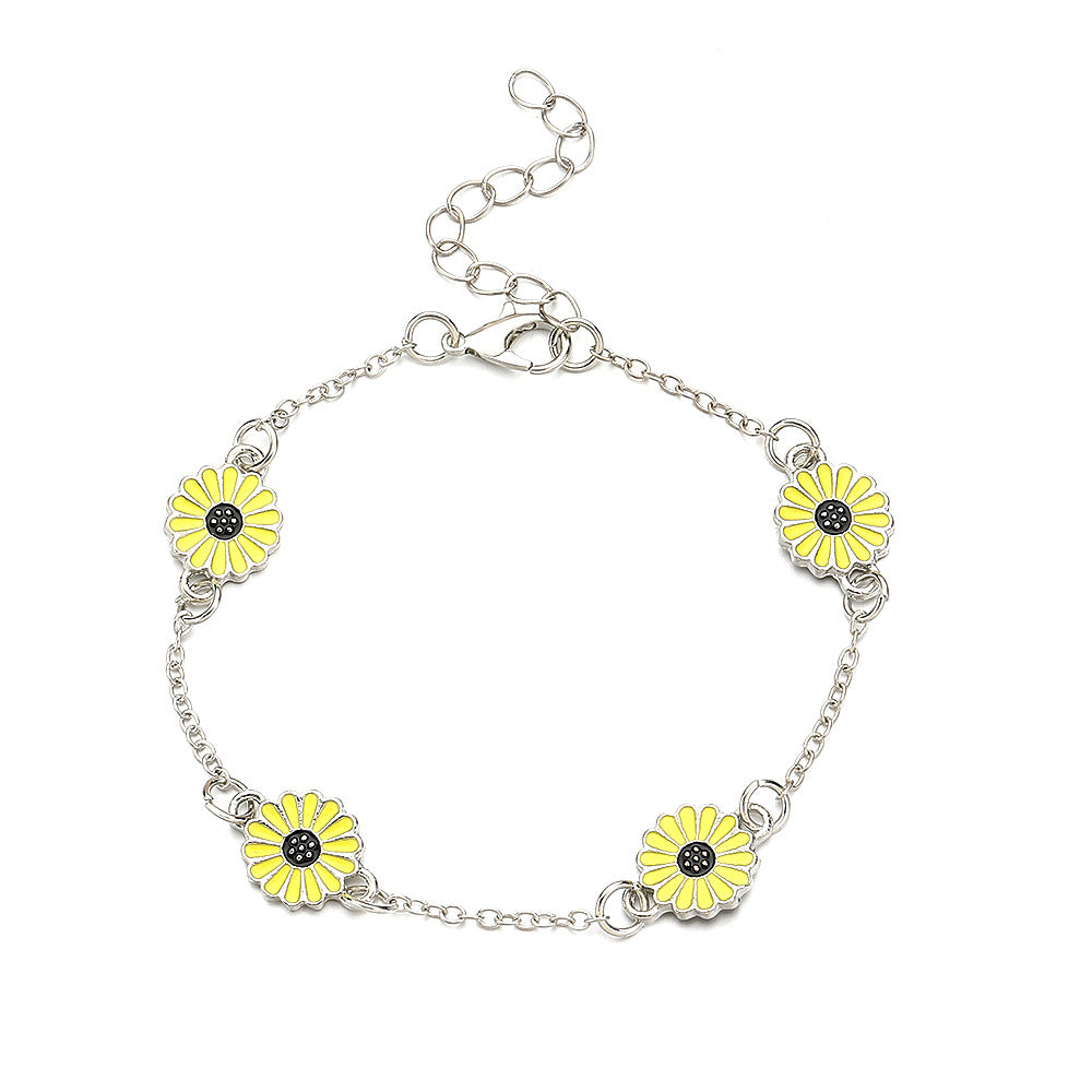 Alloy Sunflower Anklet Creative Daisy Foot Ornaments Gift For Ladies Accessories