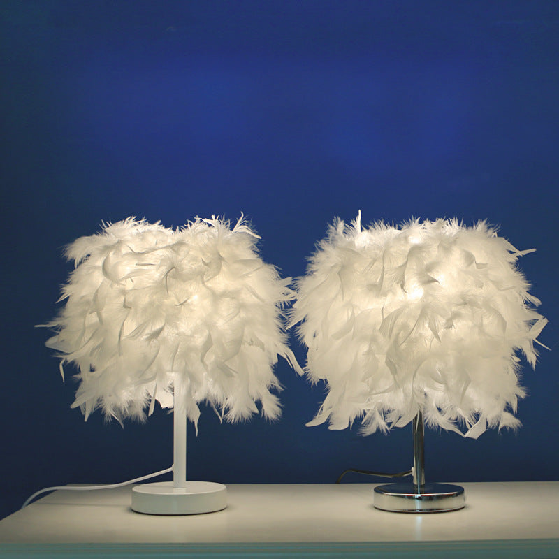 Bedroom Decoration Bedside Feather Table Lamp