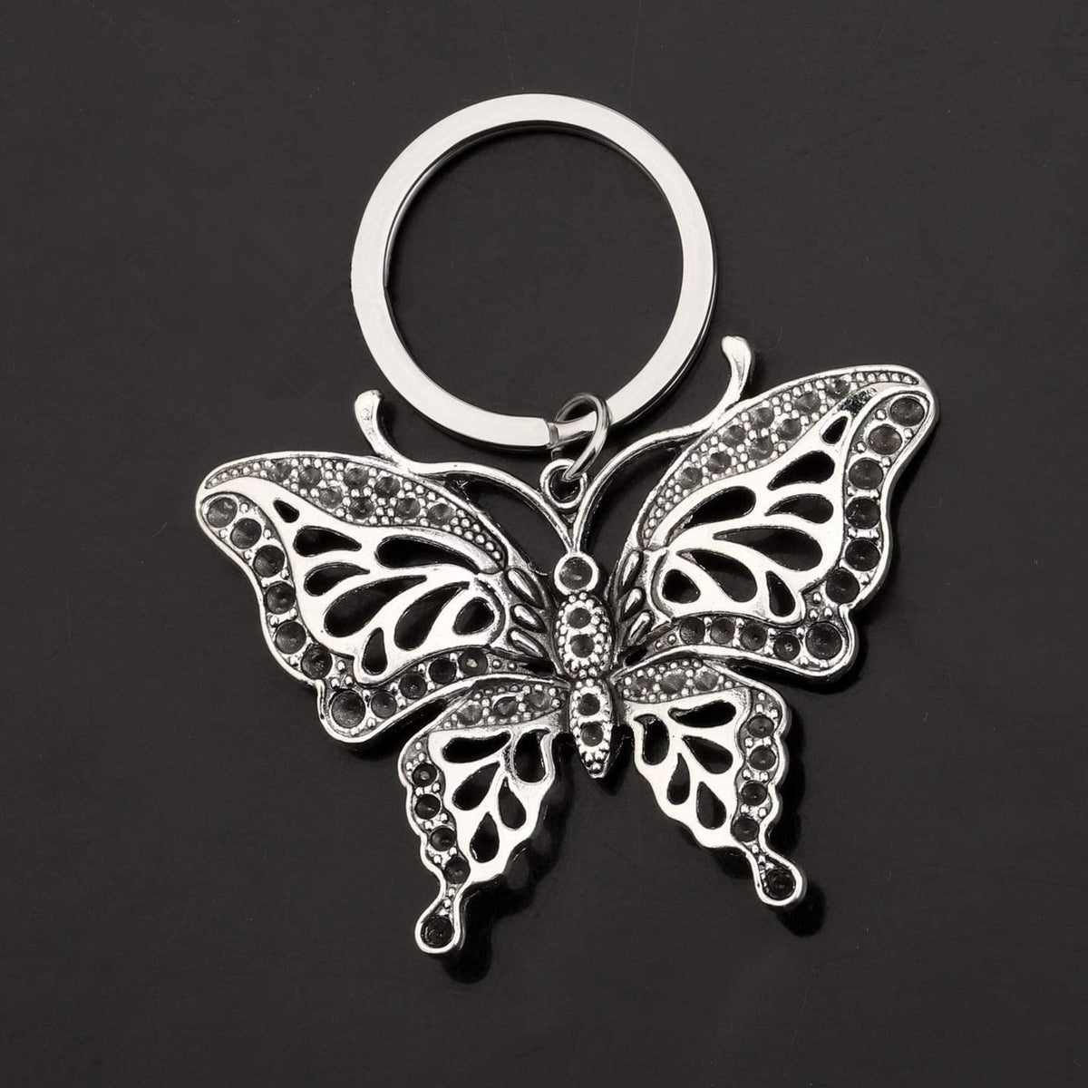 Zinc Alloy Butterfly Keychain
