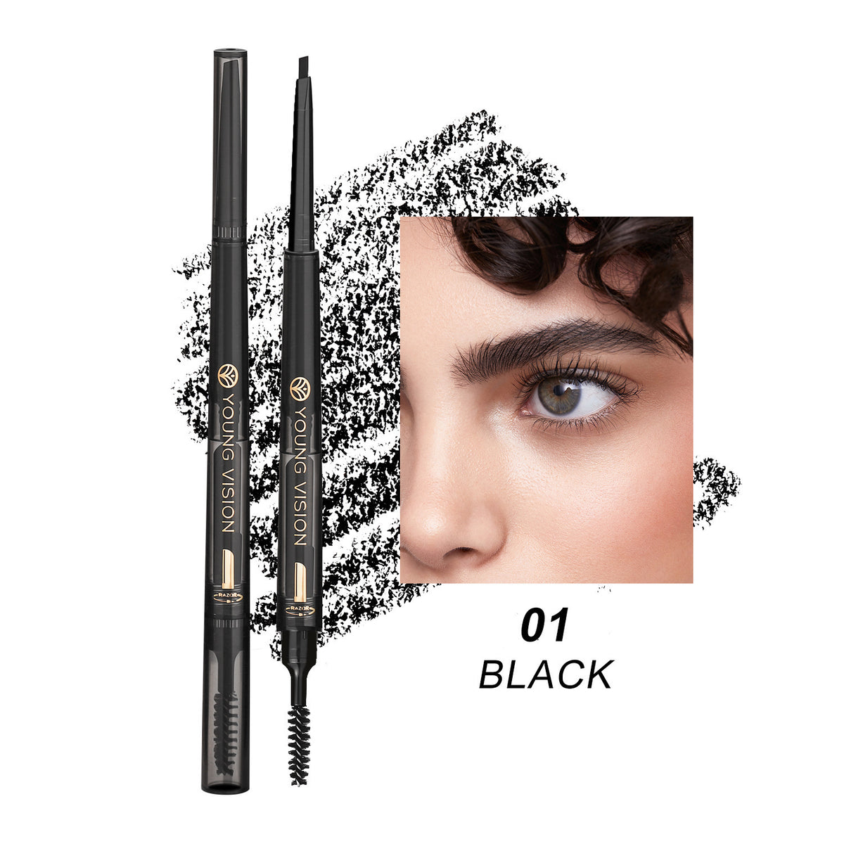 Fog Sense Three in One Eyebrow Pencil Waterproof Smear-Proof