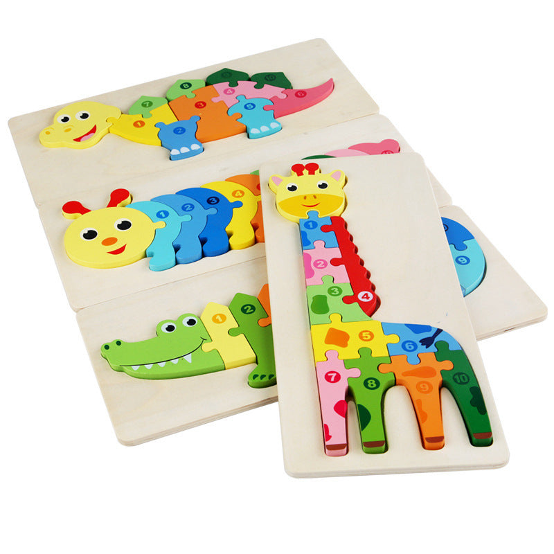 3-Year-Old Children's Three-Dimensional Puzzle Cartoon 3D Buckle