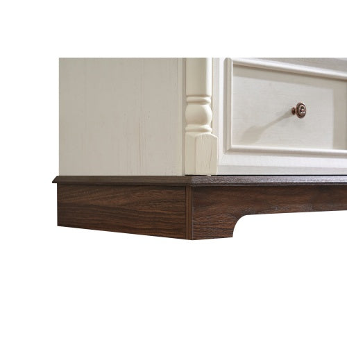 Farmhouse Style 6 Drawer Dresser Chest With Base Wooden Rustic Chest Of Drawers, Storage Dresser Organizer For Bedroom, Living Room, Beautiful Sturdy And Durable