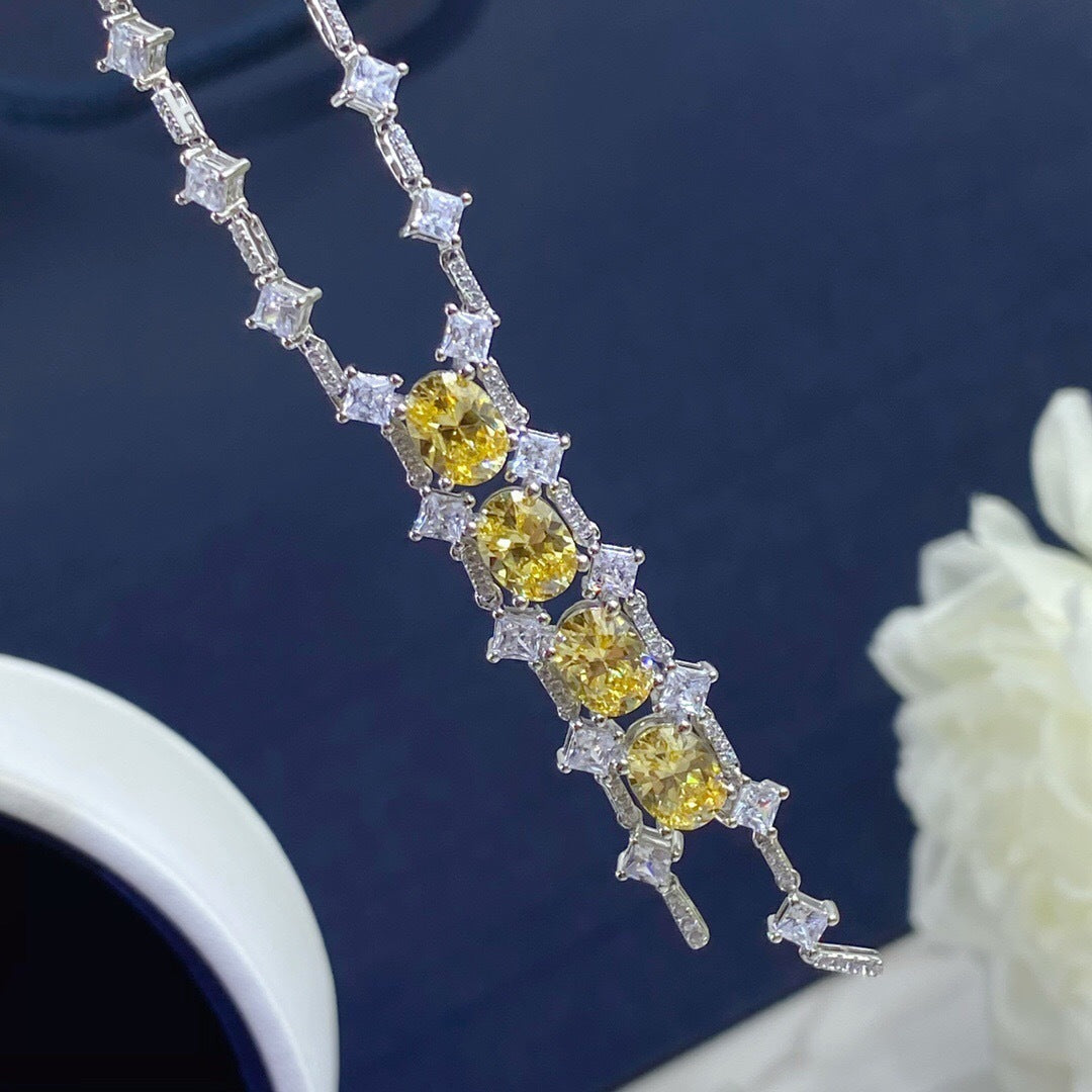 Fancy Intense Yellow Diamond Tassel Ladies Necklace