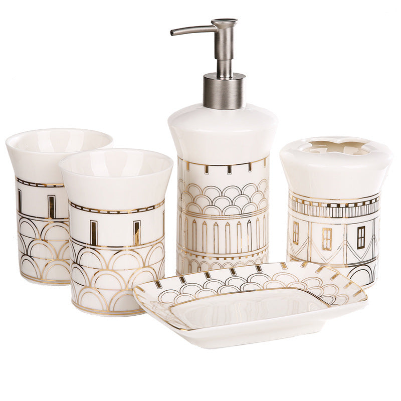 Ceramic Five-Piece Bathroom Toilet Set