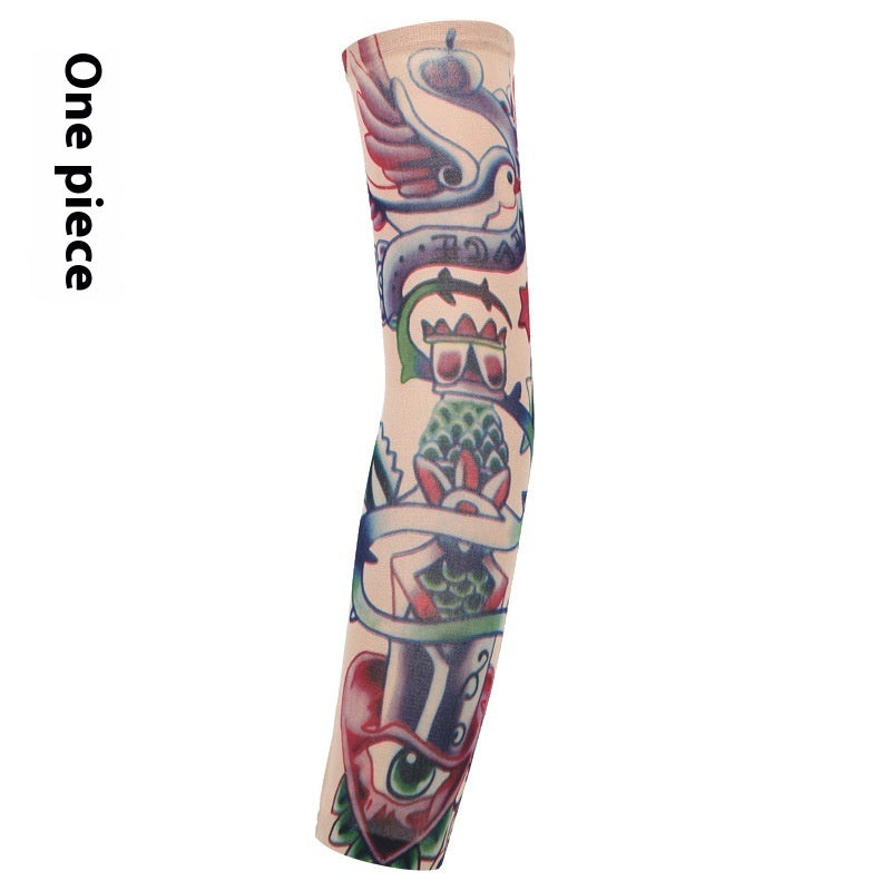 Flower Arm Tattoo Oversleeve Seamless Outdoor Riding Tattoo Sun Protection Oversleeve Cycling Tattoo Oversleeve