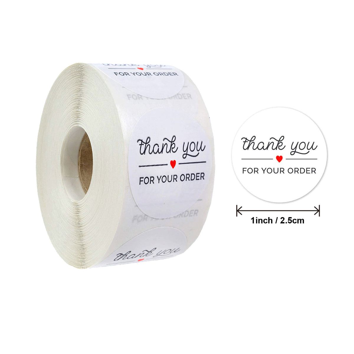 Round Thank You For Ordering Sticker Store Gift White Label Sticker 500 Pcs