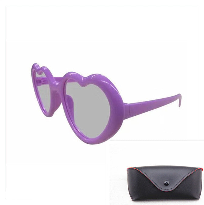 Heart-Shaped Lights Become Love Special Effects Glasses Sunglasses