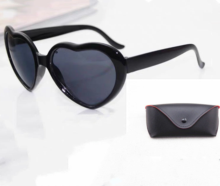 Heart-Shaped Lights Become Love Special Effects Glasses Sunglasses
