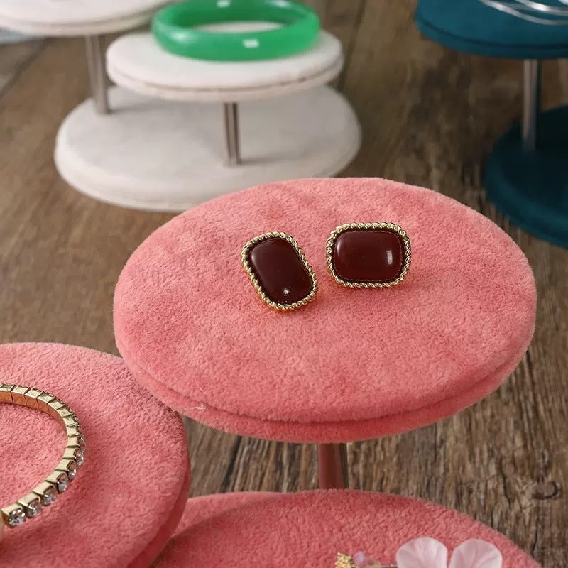 Three Disc Velvet Jewelry Cabinet