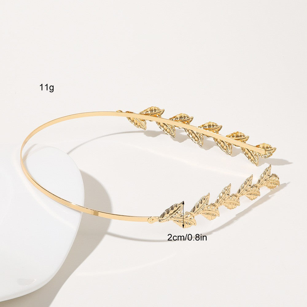 Metal Leaves Headband Bride Hair Clip Headdress