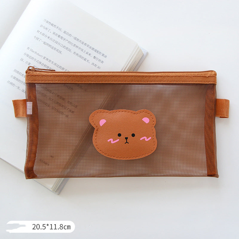 Cute Mesh Pen Bag Creative Shape