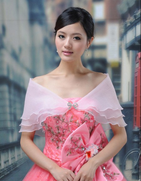 Bride White Shawl Lace Thin Wedding Dress