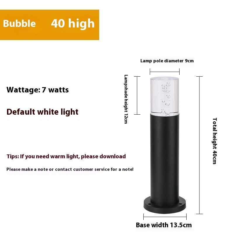 Outdoor Crystal Lawn Lamp Simple Crystal Bubble Light