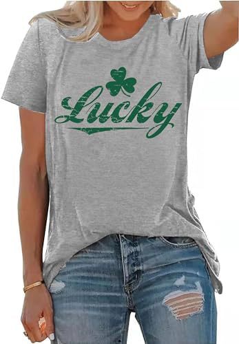 Patricks Day Shirts For Women Irish Shamrock Tshirts Gra