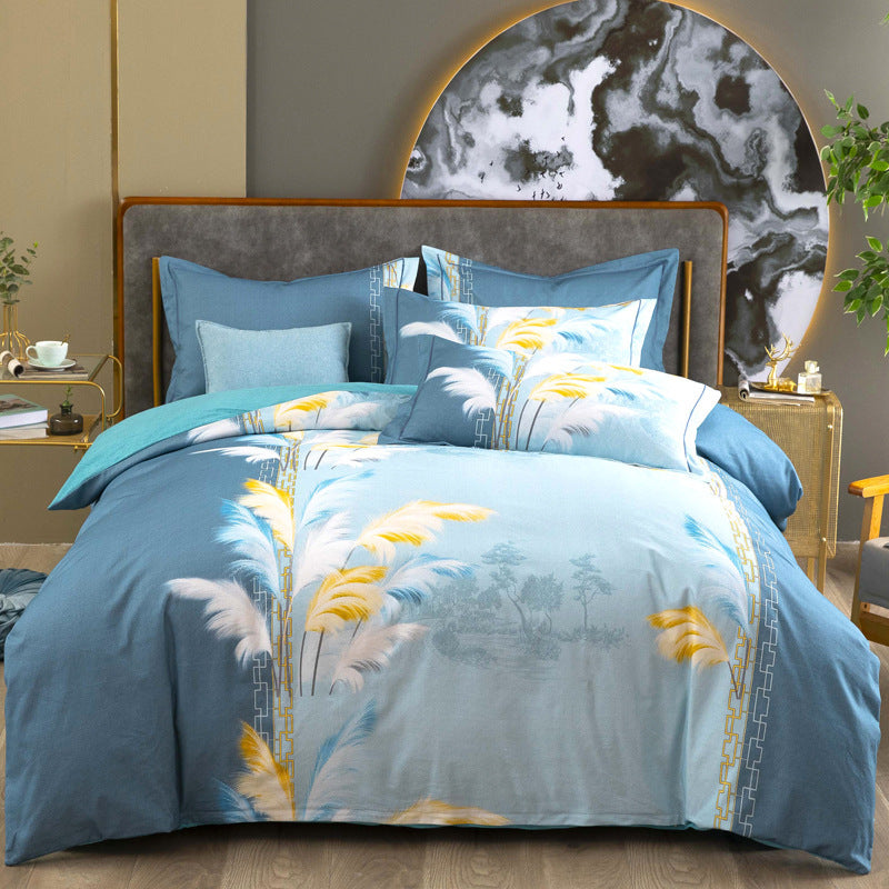 Cotton Winter Linen Quilt Cover Bedding Set