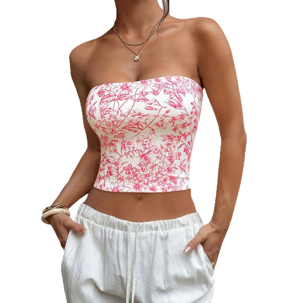 Womens Versatile Retro Floral Tank Top