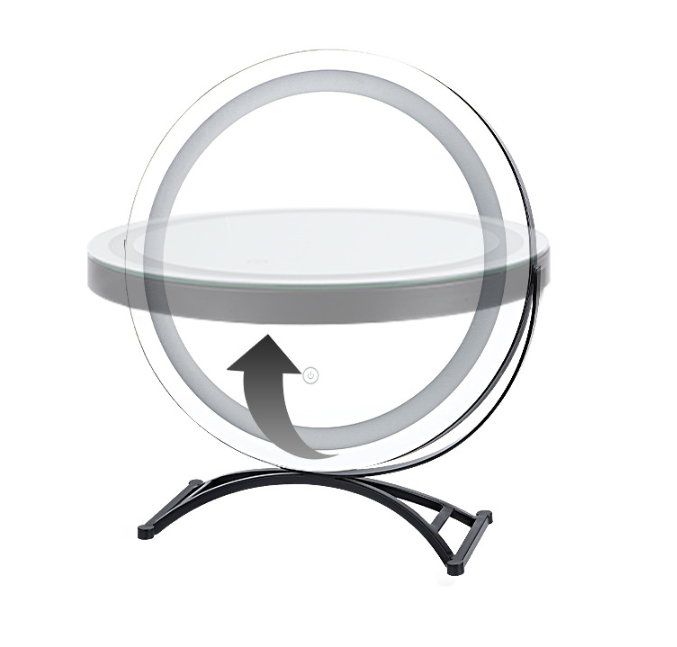 Round Black Dressing Table Makeup Mirror