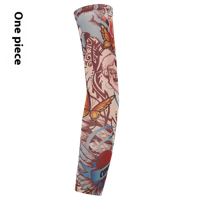 Flower Arm Tattoo Oversleeve Seamless Outdoor Riding Tattoo Sun Protection Oversleeve Cycling Tattoo Oversleeve
